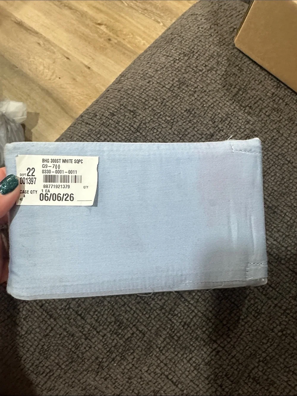 Light Blue water set of 2 300 thread count cotton sateen pillowcase set